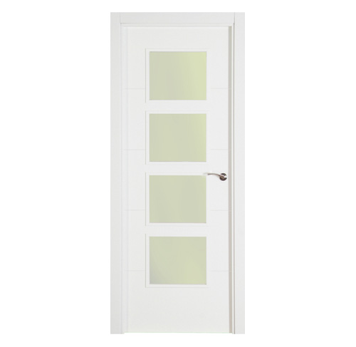 Puerta blanca con cristales