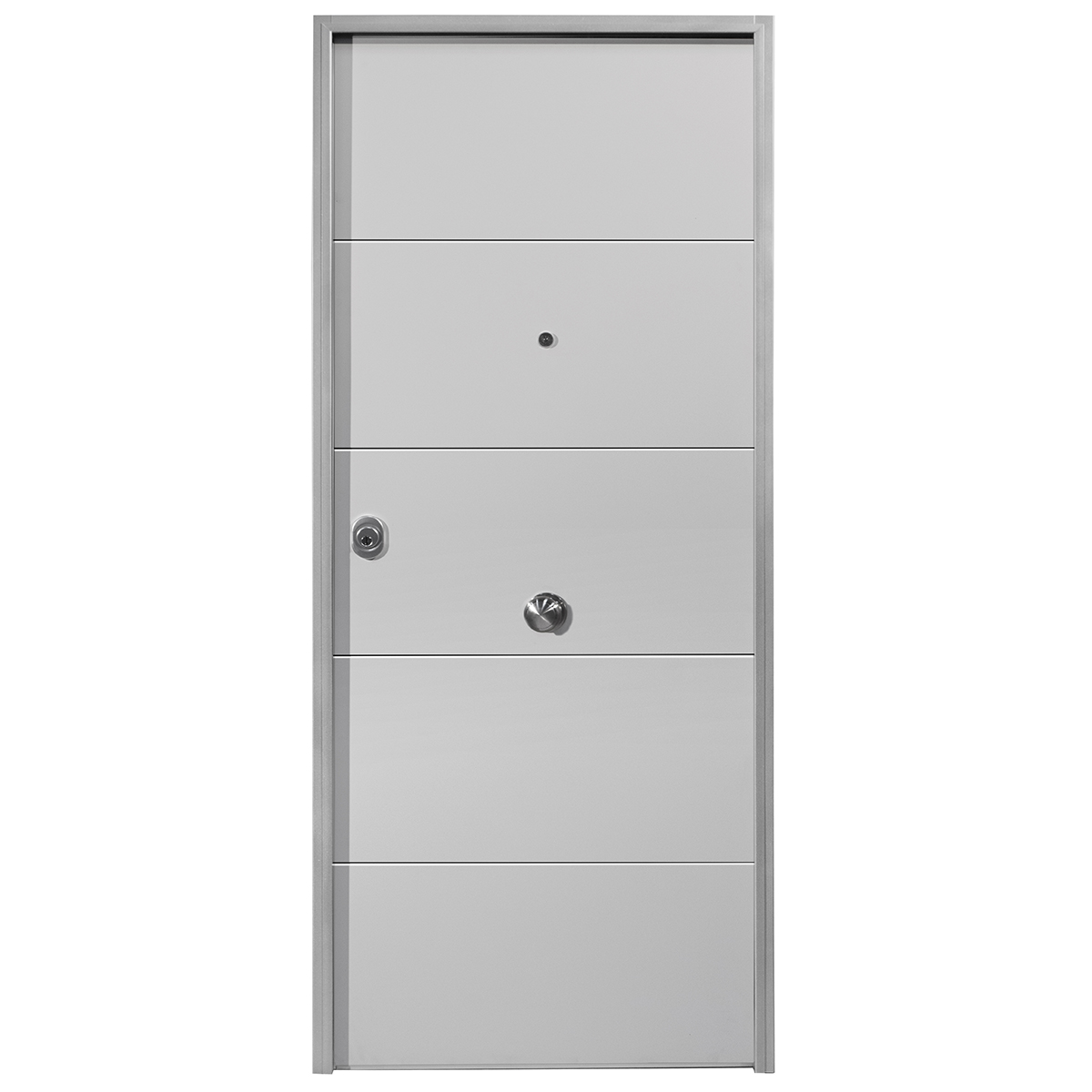 foto-150 Puerta Acorazada Blanca 4 Rayas