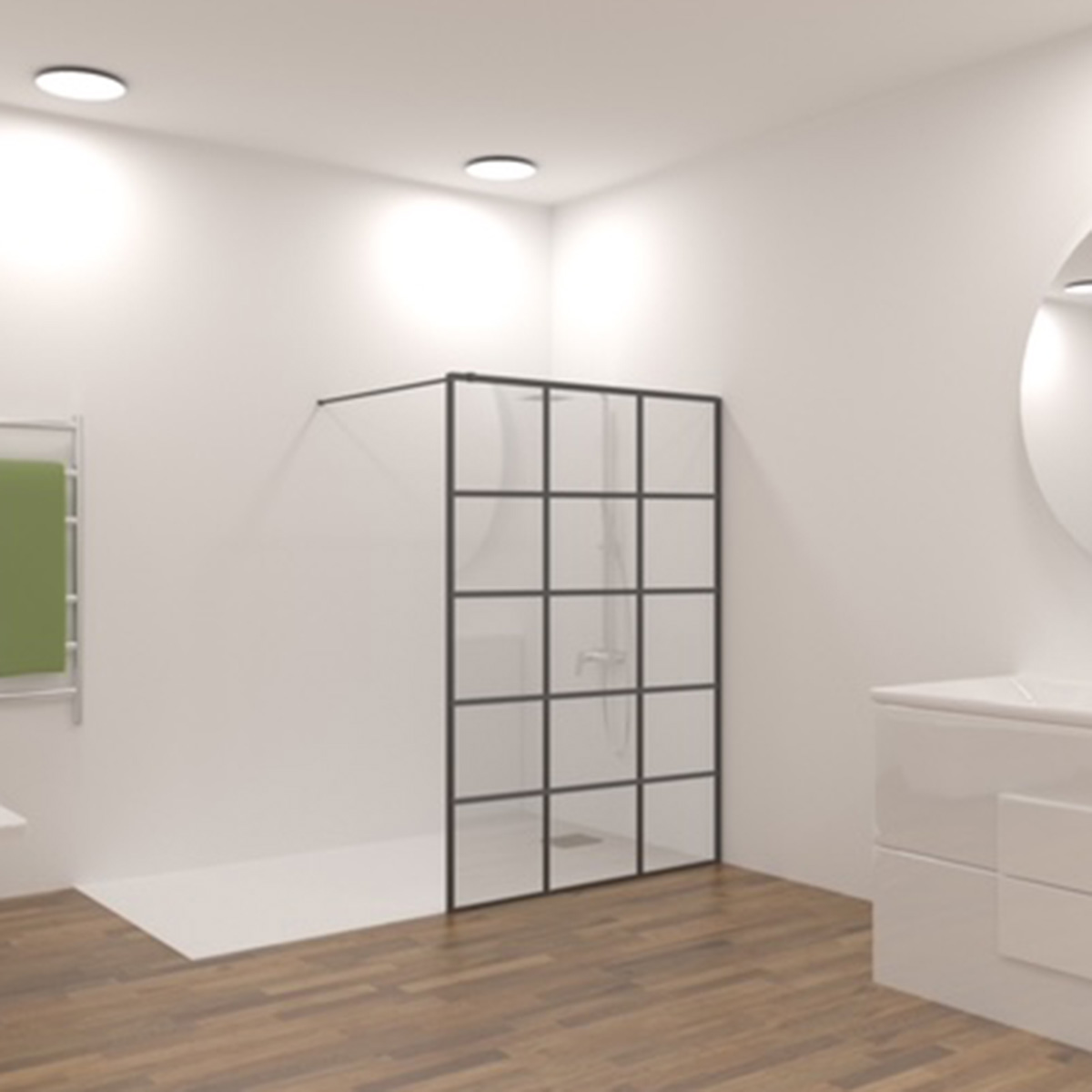 mampara negra de cuadros Mampara De Ducha Frontal Tenerife Decorado Cuadros - Imagen 1