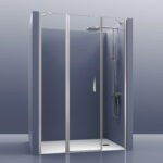Mampara De Ducha Frontal 2 Cristales Puerta + 1 Cristal Fijo. Padel z
