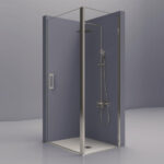 Mampara De Ducha Angular. 1 Cristal Puerta + 1 Cristal Fijo. Padel 400C