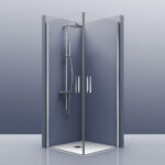 Mampara De Ducha Angular. 2 Cristales con Puertas. Padel 300A