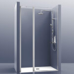 Mampara Frontal 1 Cristal con Puertas + 1 Cristal Fijo. Padel 100B