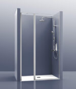 Mampara Frontal 1 Cristal con Puertas + 1 Cristal Fijo. Padel 100B