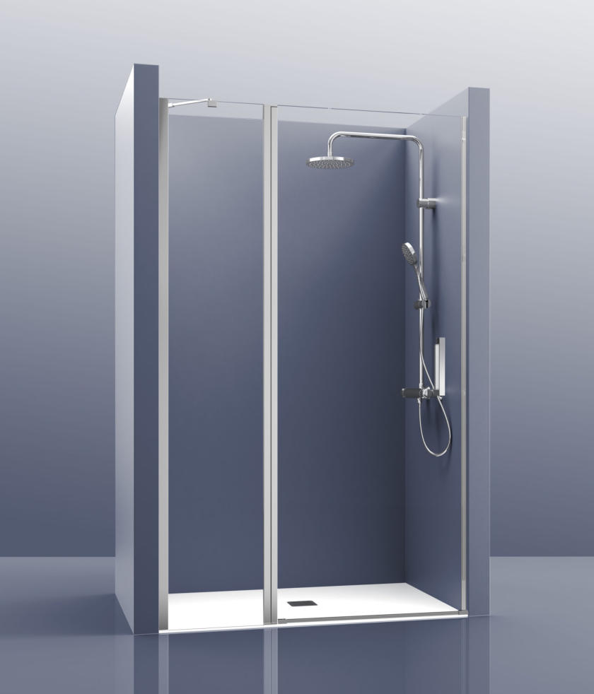 mampara_cristal_fijo Mampara Frontal 1 Cristal con Puertas + 1 Cristal Fijo. Padel 100B - Imagen 1