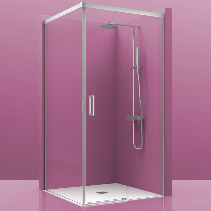 mampara_cristales Mampara De Ducha Angular Lateral. Luxury 400 - Imagen 1
