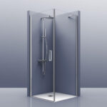 Mampara De Ducha Angular. 1 Cristal Puerta + 1 Cristal Fijo. Padel 400A