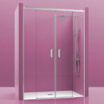 Mampara De Ducha Frontal 2 Cristales Fijos + 2 Cristales Puertas. Luxury 200