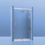 Mampara De Ducha frontal 1 Cristal Fijo + 1 Cristal Puerta. Elegant 100