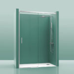 Mampara De Ducha Frontal 1 Cristal Fijo + 1 Cristal Puerta. Cosmos 100