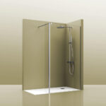 Mampara De Ducha frontal 1 Cristal Fijo + 1 Cristal Abatible. Walk-In 200