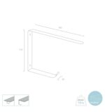 Soporte balda negro 18x14cm percha - Imagen 2