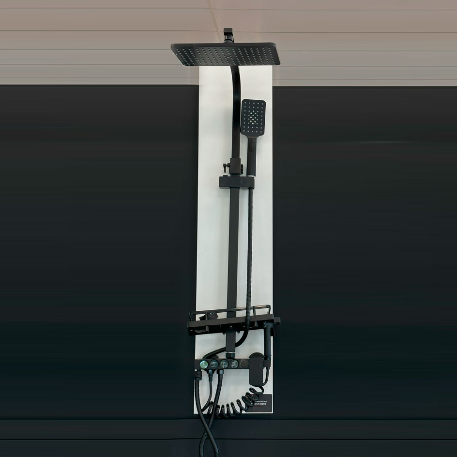 caspio genova negro Columna Ducha Caspio Negro - Imagen 1