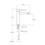 Grifo Bidé Monomando Plenum Oro Cepillado - Imagen 2