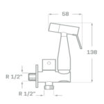 Mezclador Compacto Higiénico Ergos Bidé/Wc - Imagen 2
