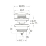 Válvula Desagüe Clic Clac Negro Lavabo/Bidé - Imagen 2