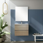 Mueble De Baño Juno Bambú Suspendido 2 Cajones