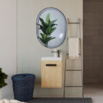 Espejo de Baño Led / Antivaho Oval. Modelo Venus Canto Blanco y Marco Negro - Imagen 2