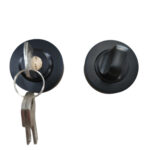 Condena Redonda Tonga Con Llave Negro Mate