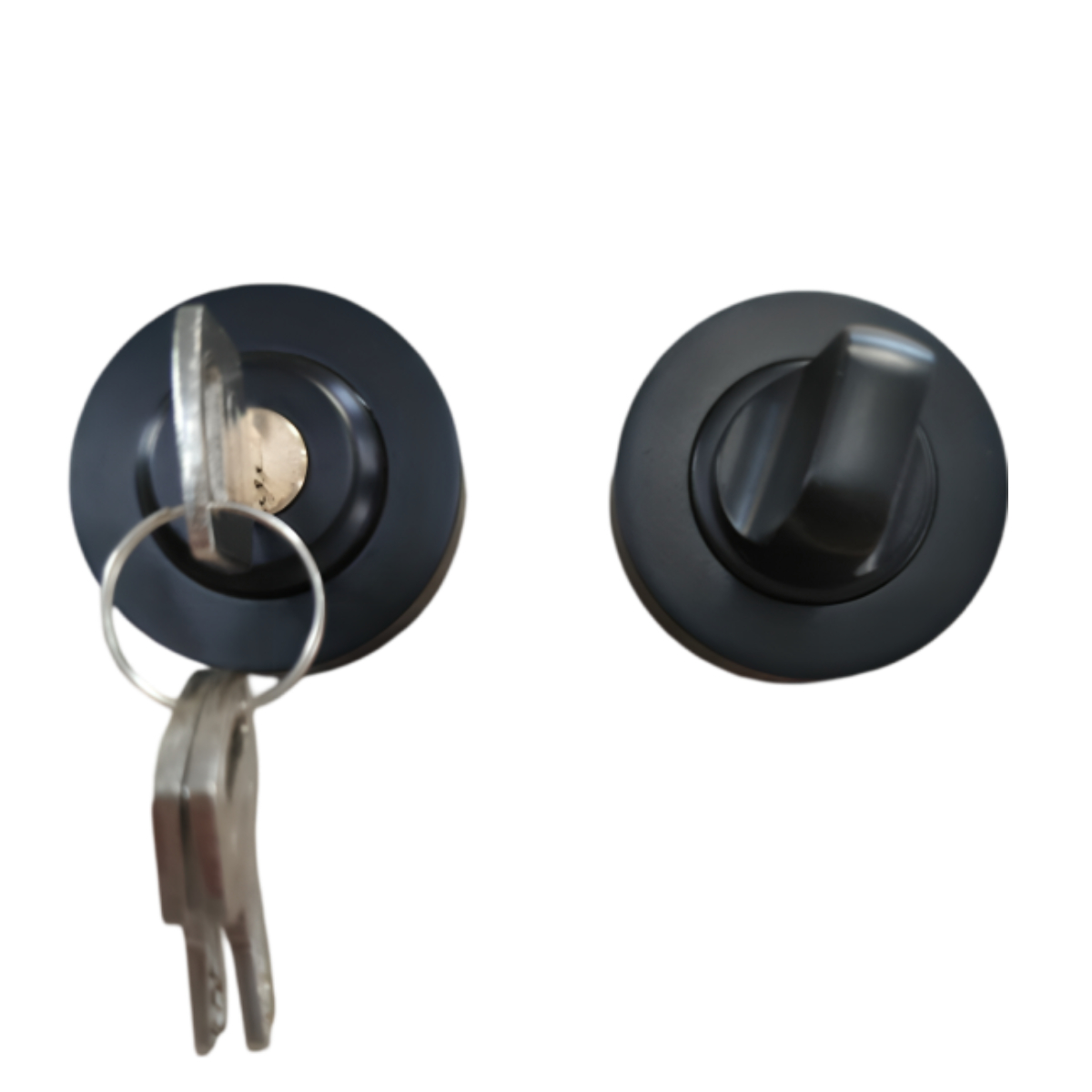 condena redonda tonga negro Condena Redonda Tonga Con Llave Negro Mate - Imagen 1