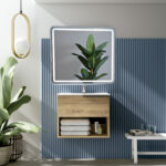 Espejo de Baño Led / Antivaho Rectangular. Modelo Jupiter Canto Blanco y Marco Aluminio Cromo