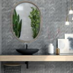 Espejo de Baño Led / Antivaho Oval. Modelo Venus Canto Blanco Y Marco Oro - Imagen 2