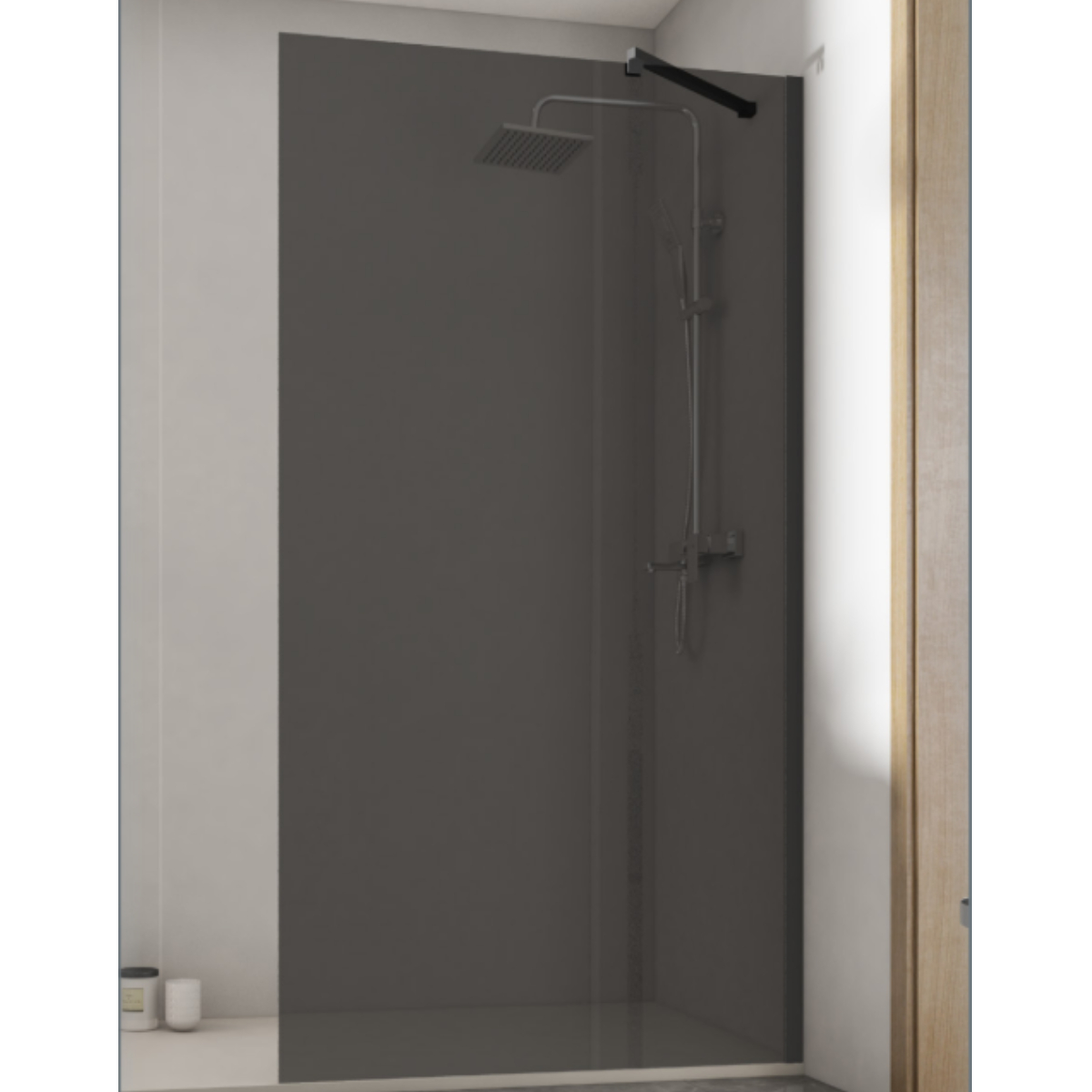 fj 100 Mampara Fija Lanzarote Fj 100 Negra Cristal Parsol Fume 1 Fijo - Imagen 1