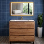 Mueble De Baño Celeste 3 Cajones Con Patas - Imagen 3